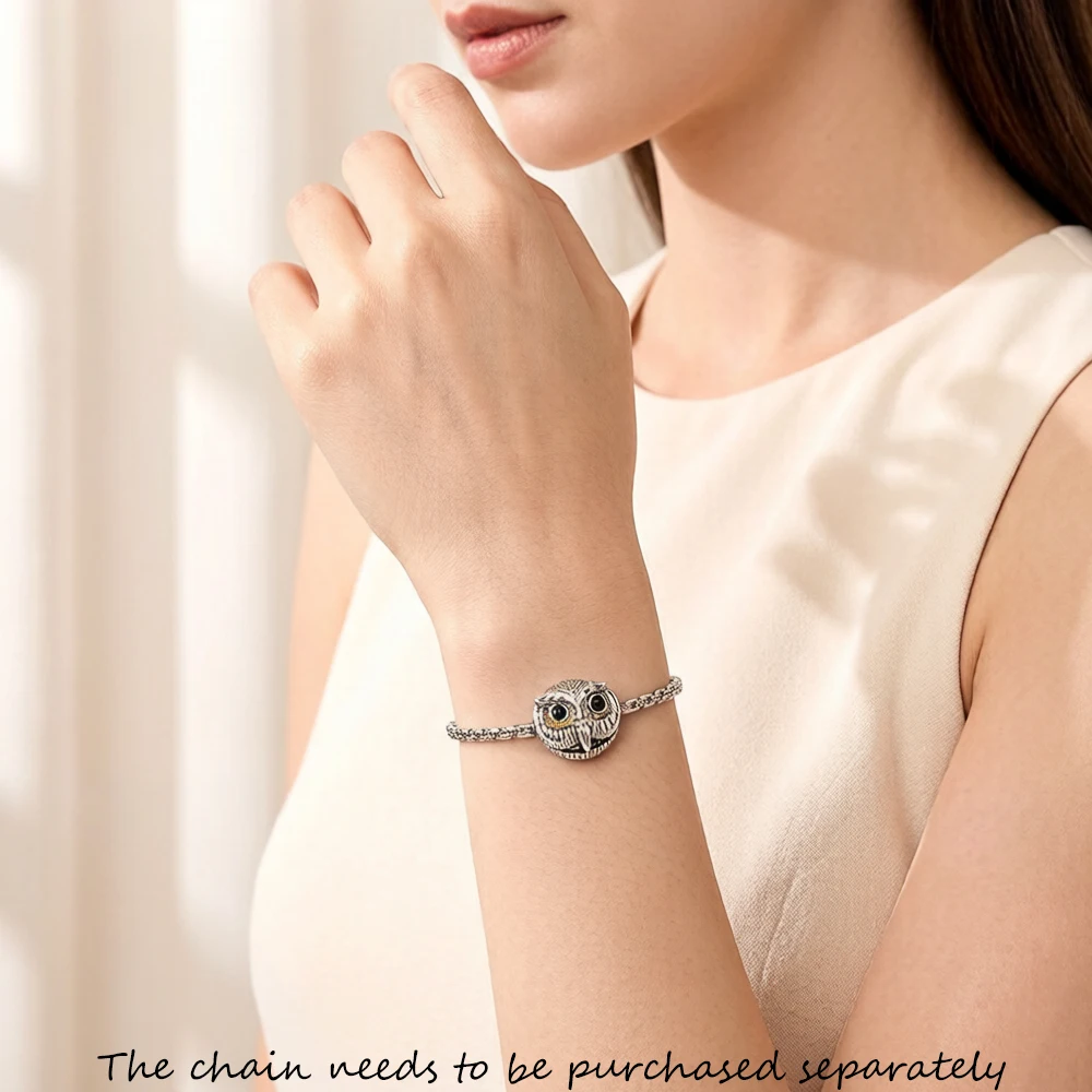 Beads Owl Autumn 925 Sterling Silver Gift Europe Jewelry Accessories For Women & Men