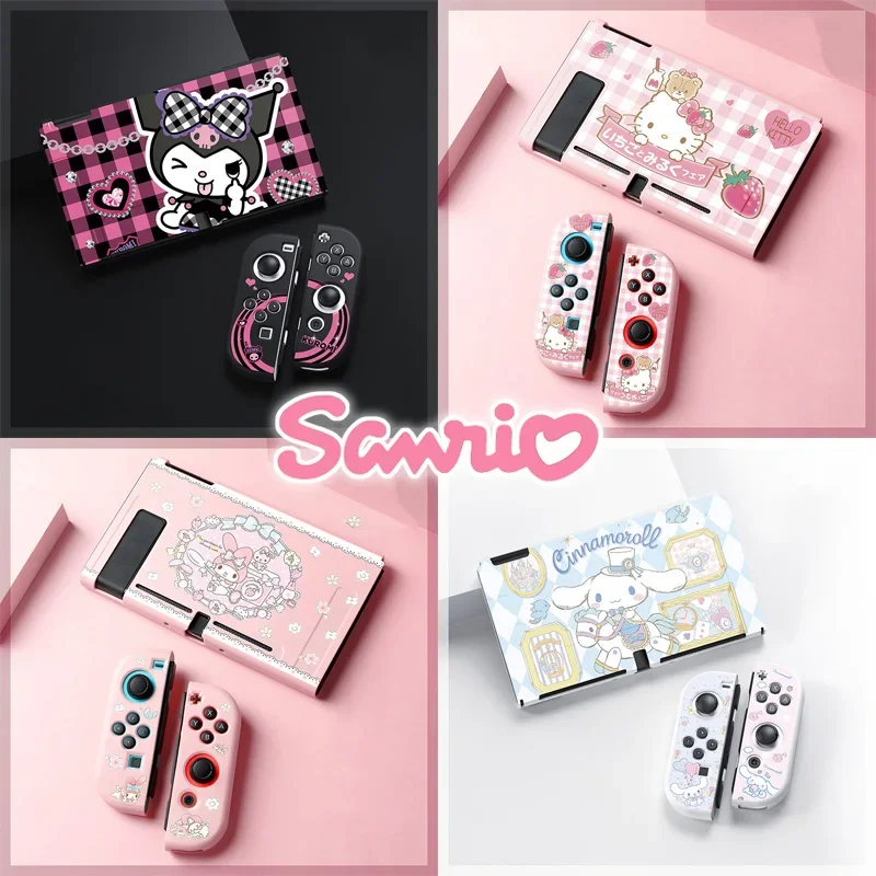 Sanrio Hello Kitty Kuromi Soft Case Joycon Protective Shell Cover for Nintendo Switch NS OLED Console Crystal Cases Accessories