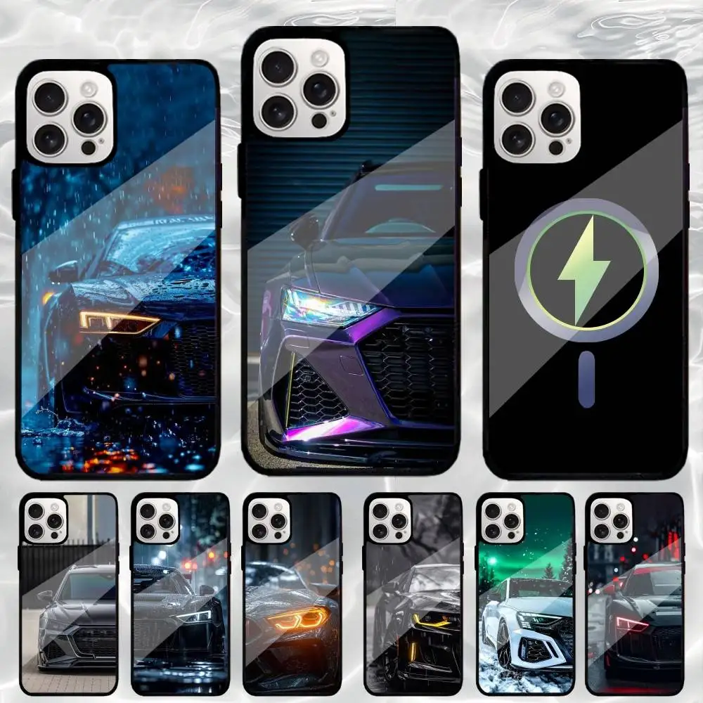 

Sports A-Audi R-RS6 Car Phone Case For iPhone17,16,15,14,13,12,11 Plus,Pro Max Magnetic Magsafe Wireless Charging