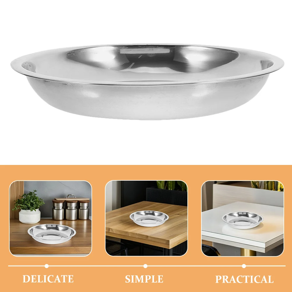 

2Pcs Stainless Steel Pet Bowls Shallow Design Easy Feeding Cat Food Water Dish Small Dog Bowl Set Pet Water Bowl