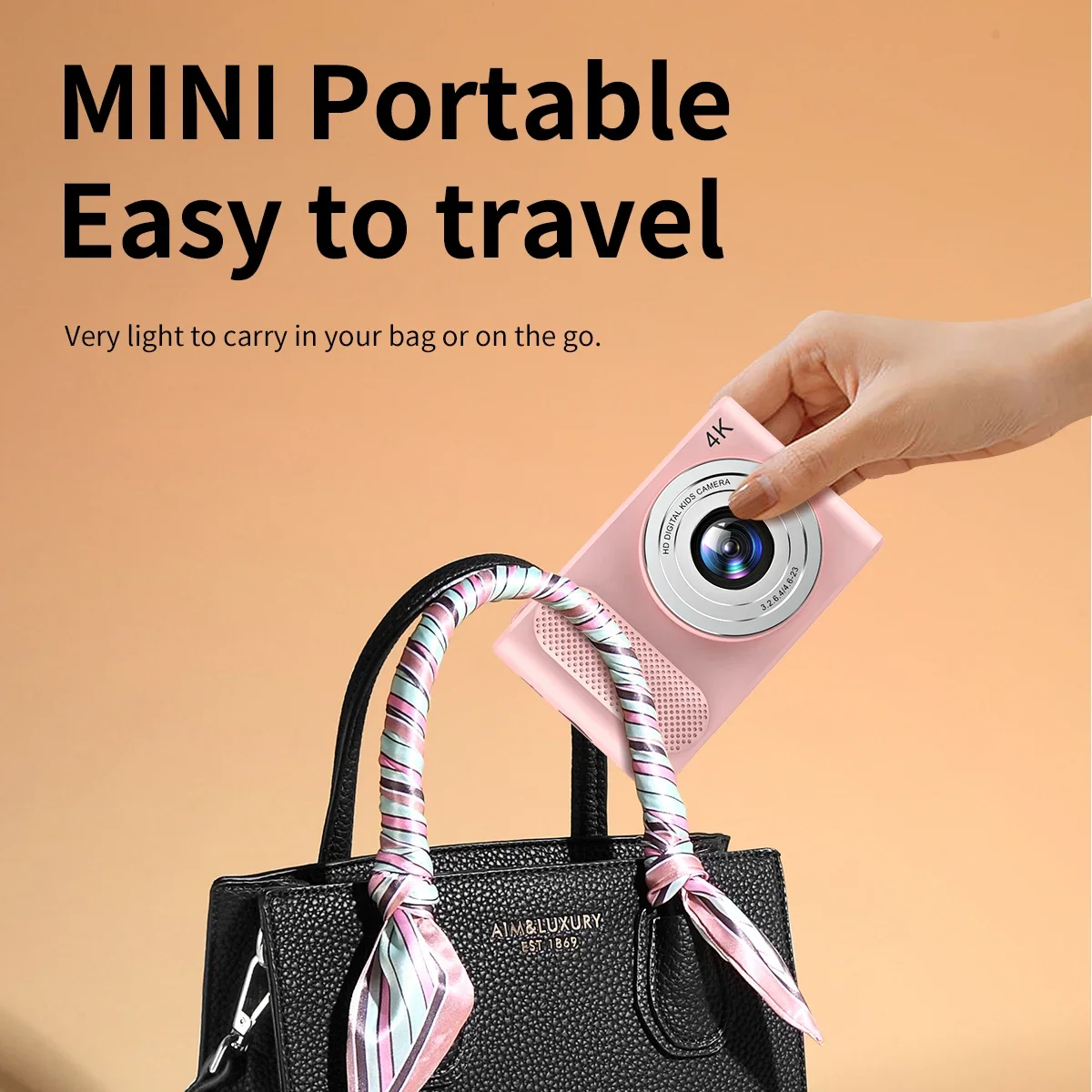 Mini cámara Digital 4K HD, lente Sony de 44M píxeles, pantalla de 2,4 pulgadas, cámara Digital para estudiantes, enfoque automático, Zoom 4x, fotografía, viajes al aire libre