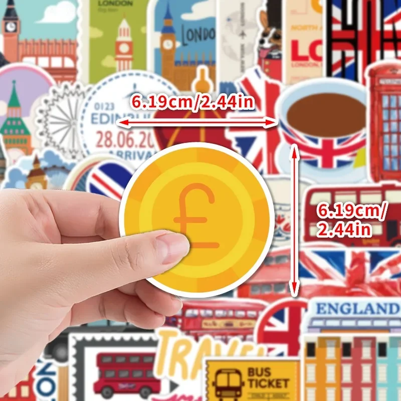 10/50Pcs Vintage British style London Travel Stickers Aesthetic City Landmark Decals DIY Notebook Bike Phone Luggage Sticker