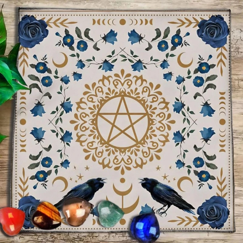 لوحة ألعاب مربعة Flannelette Tarot مذبح القماش لوحة ألعاب وسادة فلكية غطاء طاولة
