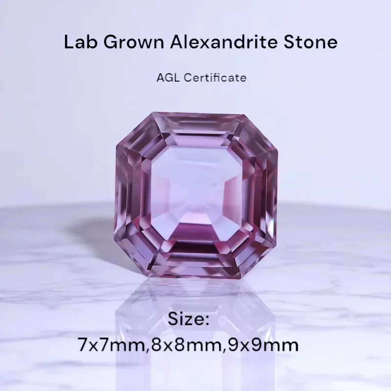 

NEW Hot Sale Asscher Cut Lab Grown Alexandrite Stone Loose Gemstone Selectable AGL Certificate For Diy Jewelry Making