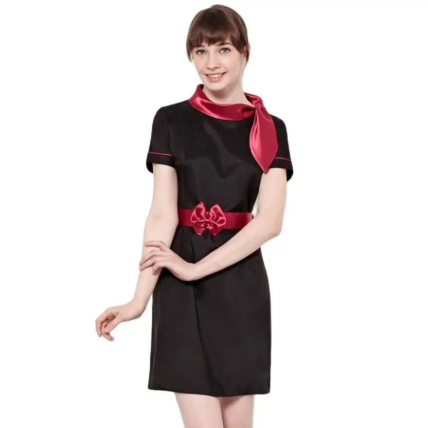 Vêtements de Service alimentaire, uniformes de serveuse de Restaurant, robe d'été pour femmes, vêtements de travail, Costume de personnel d'hôtel pour femmes