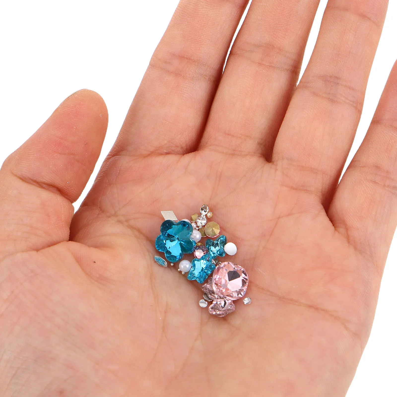 2 sets glitter nageljuwelen 3D strass plaksteen edelstenen voor diy nail art manicure decoraties dames bruids zacht blauw
