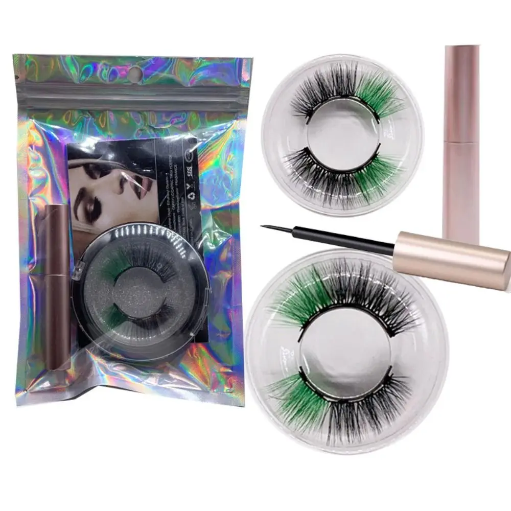 Manga Eyelash Hand-made Magnetic Eyelash Fluffy Natural 5D Mink Lashes Reusable Colored False Eye Lashes Women