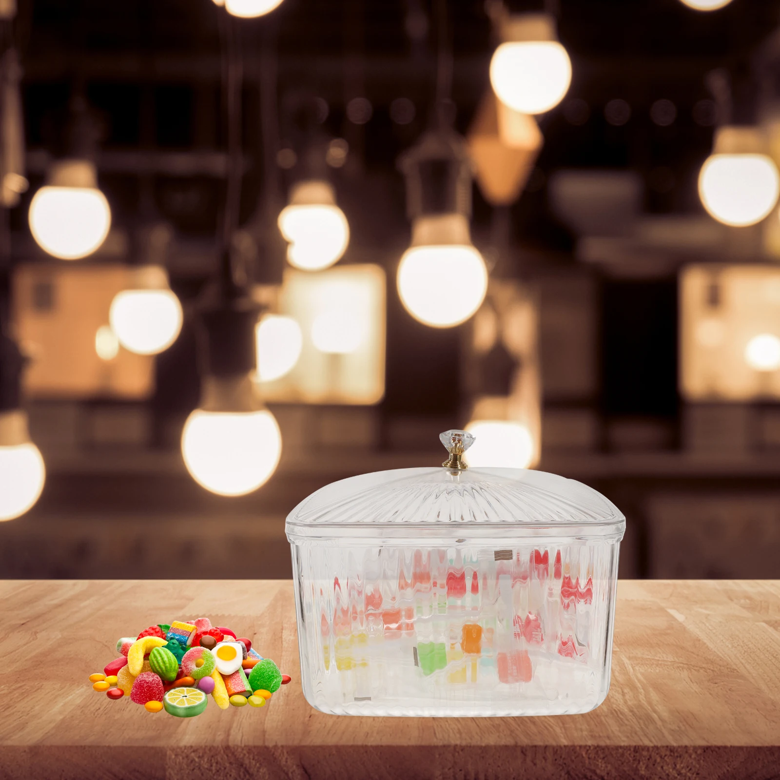 

Clear Food With Lid Wide Mouth Snack For Nuts Fruits Cereals Kitchen Countertop Organizer Dry Food Storage Box