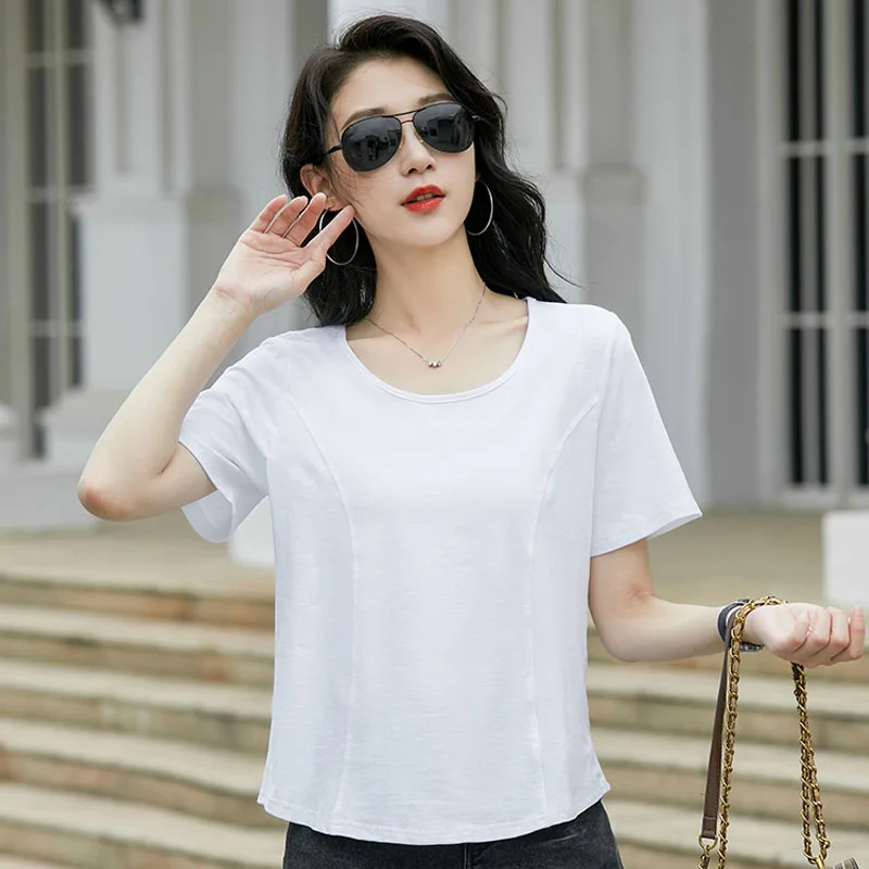 New Fashion Blusa Summer Short Sleeve O-Neck Women Blouse Casual Blouse Shirt Women Tops  Blusas Mujer De Moda 2024 Verano J901