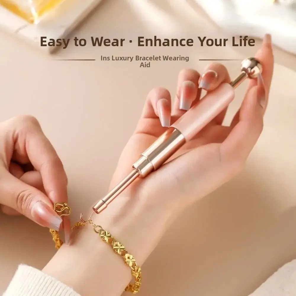 Anti-Slip Secure Grip Jewelry Wearing Tool Compact Design Skin Friendly Materials Jewelry Fastener Assistance Retractable Hook