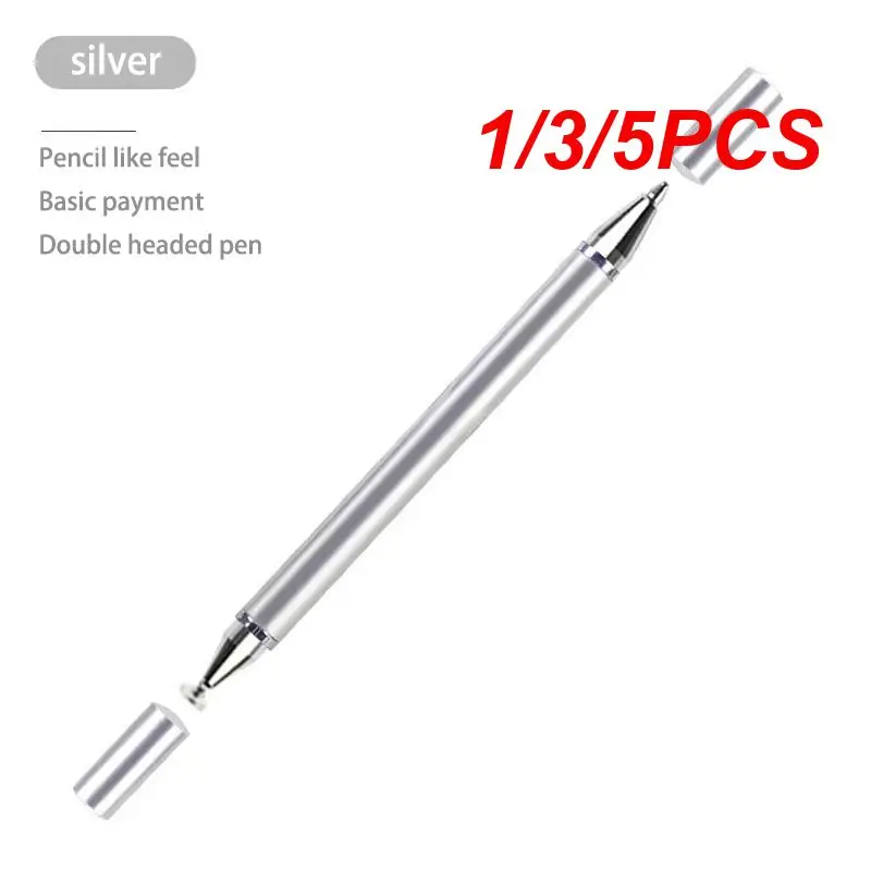 

1/3/5PCS Capacitance Pen Durable Two-head Available Silver Consumer Electronics Touch Screen Stylus High Quality Screen Stylus