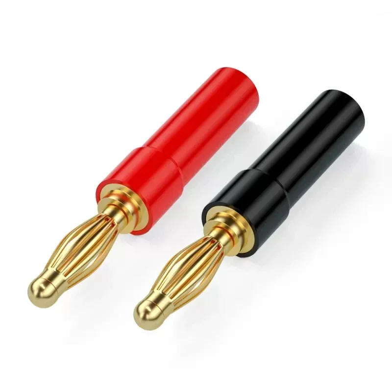 20 piezas/10 pares de enchufes Banana de tuerca de 4MM, conector chapado en oro de 24K con bloqueo de tornillo para conector de Audio y altavoz,