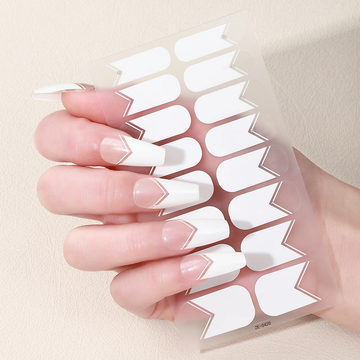 16 Tips Franse Nagellak Strips Langdurige Eenvoudige Effen Kleur Volledige Nail Wraps Zelfklevende Slider DIY manicure Decoratie