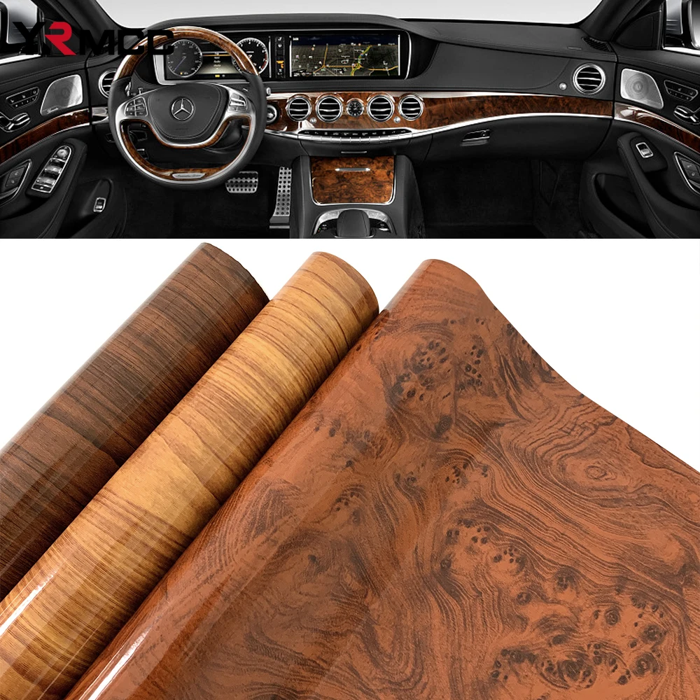 Wood Grain Car Stickers Interior PVC Wood Grain Textured Stickers Protective Vinyl Sticker Decal Wrap Film Styling Car Stickers