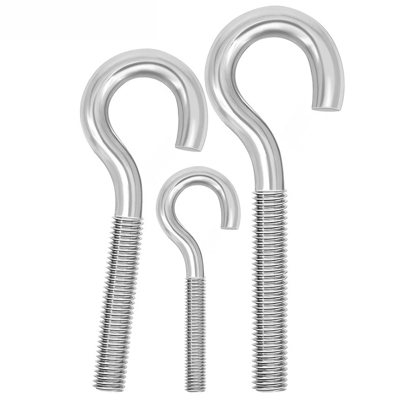 Carbon Steel Open Eye Screw Bolt Extended Sheep Eye Hook for Lifting Threaded Hanger Ring for Machinery Fitness Equipment