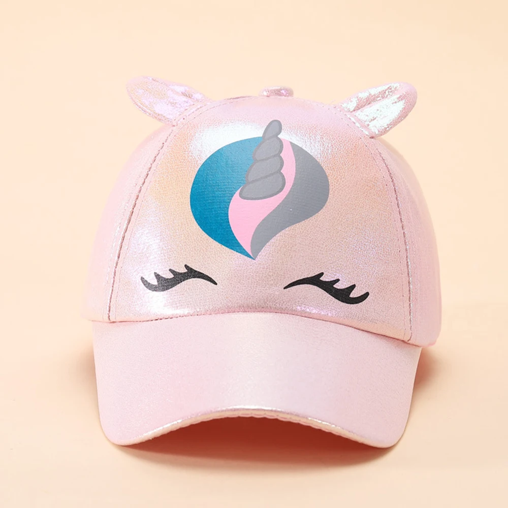 Unicorn Cartoon Kids Hats Children\'s Baseball Caps Outdoor Peaked Cap Boy Girls Sun Hat For Student 3-10 Years