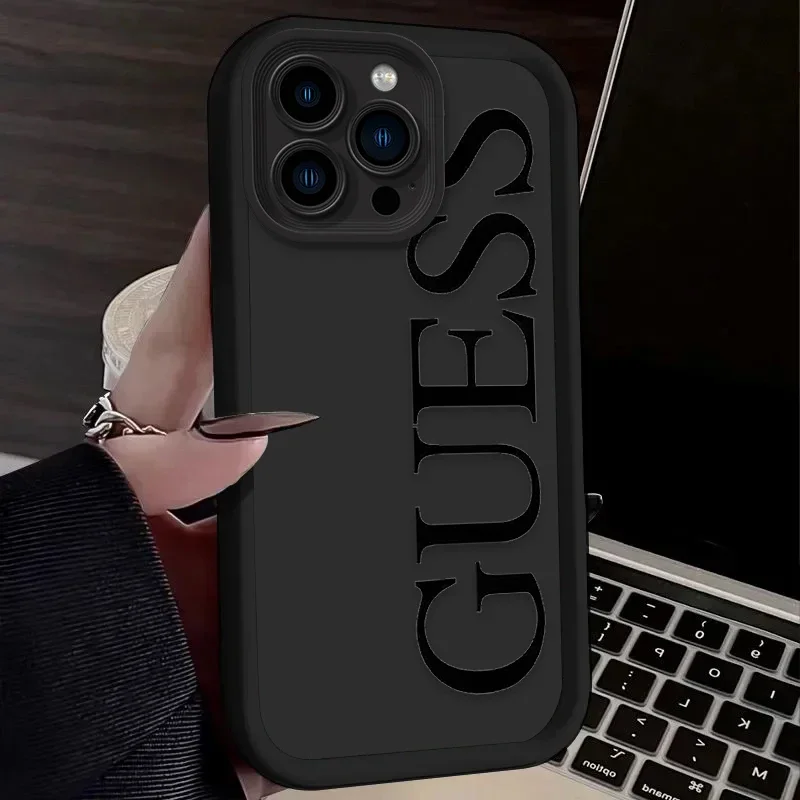 Luxury Love G-GueSs Phone Case for IPhone 16 15 14 13 12 11 Pro Max Mini XR XS X 7 8 Plus Soft TPU Back Cover