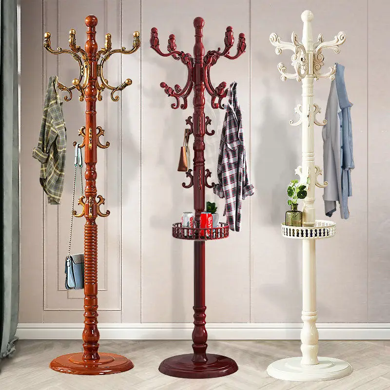 Hanger floor bedroom European princess Nordic Internet celebrity vertical clothes rack household hanger solid wood coat rack