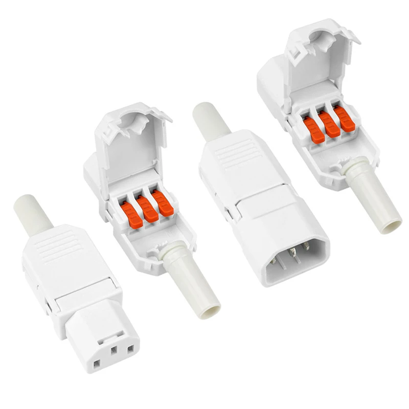 1pcs Pin plug terminal 10A plug rice cooker screw free quick wiring AC power socket electric rice cooker wiring  White