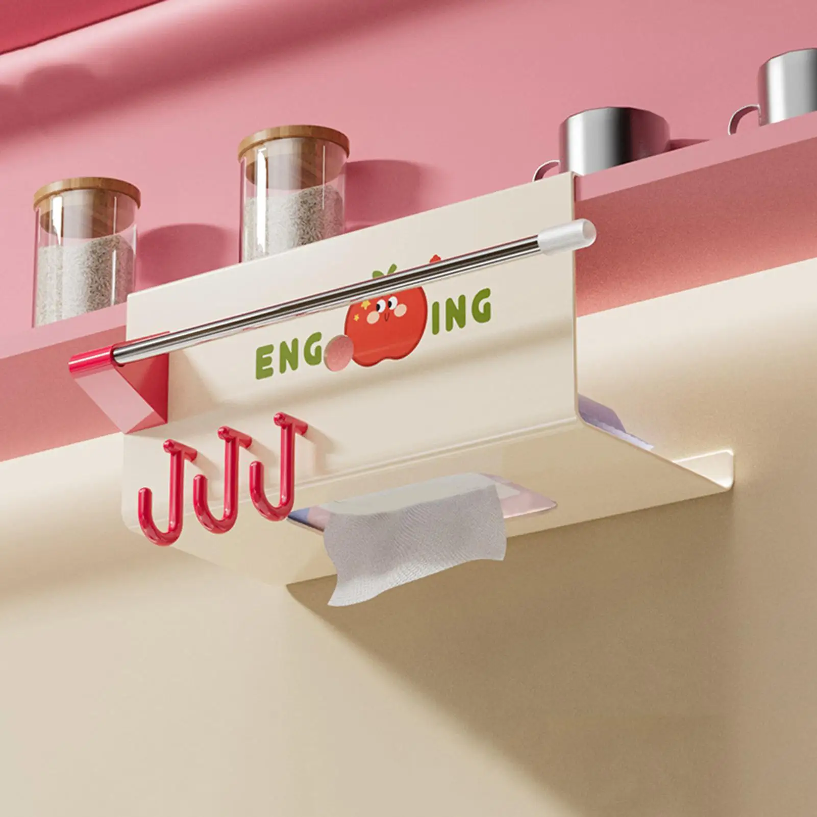 

Настенный держатель для салфеток, настенная полка для коробок для бумаги с крючком, держатель для туалетных салфеток без дрели для ванной комнаты, туалета, кухни, тренажерного зала