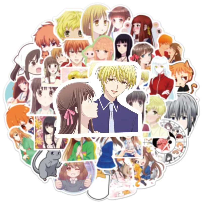 50pcs Anime Fruits Basket Graffiti Stickers Water Cup Luggage Laptop Mobile Phone Car Stationery Decorative Stickers