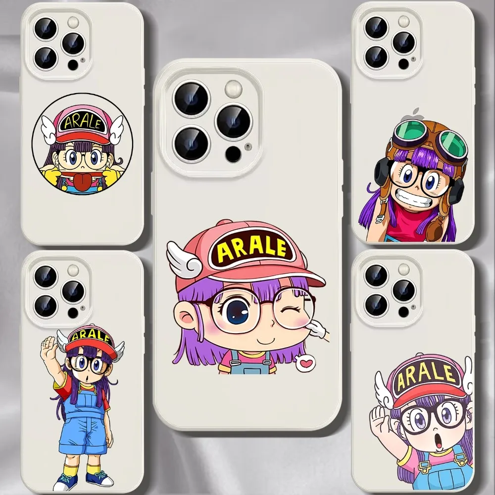 Cartoon Dr S-Slump A-Arale Phone Case For Iphone 11 13 14 15 16 Pro Max X Xr Xs Max Se2020 12mini White Cover Case