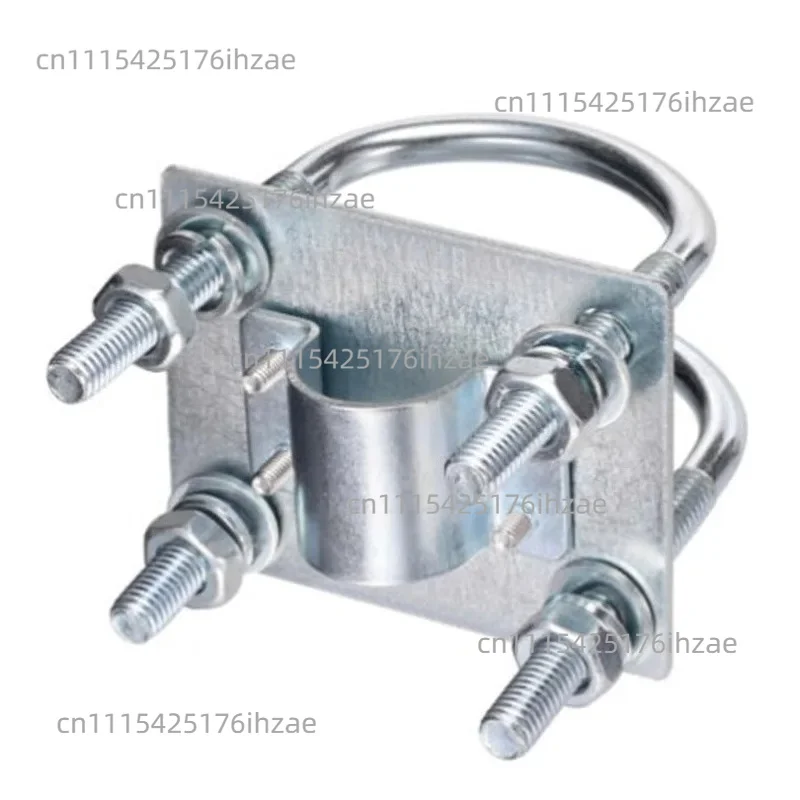1PCS Outdoor Double U-Bolts Antenna Mast Clamp for Fiberglass Antennas with Fixed Bracket Pole Mount U-Bolt Clamp HU004