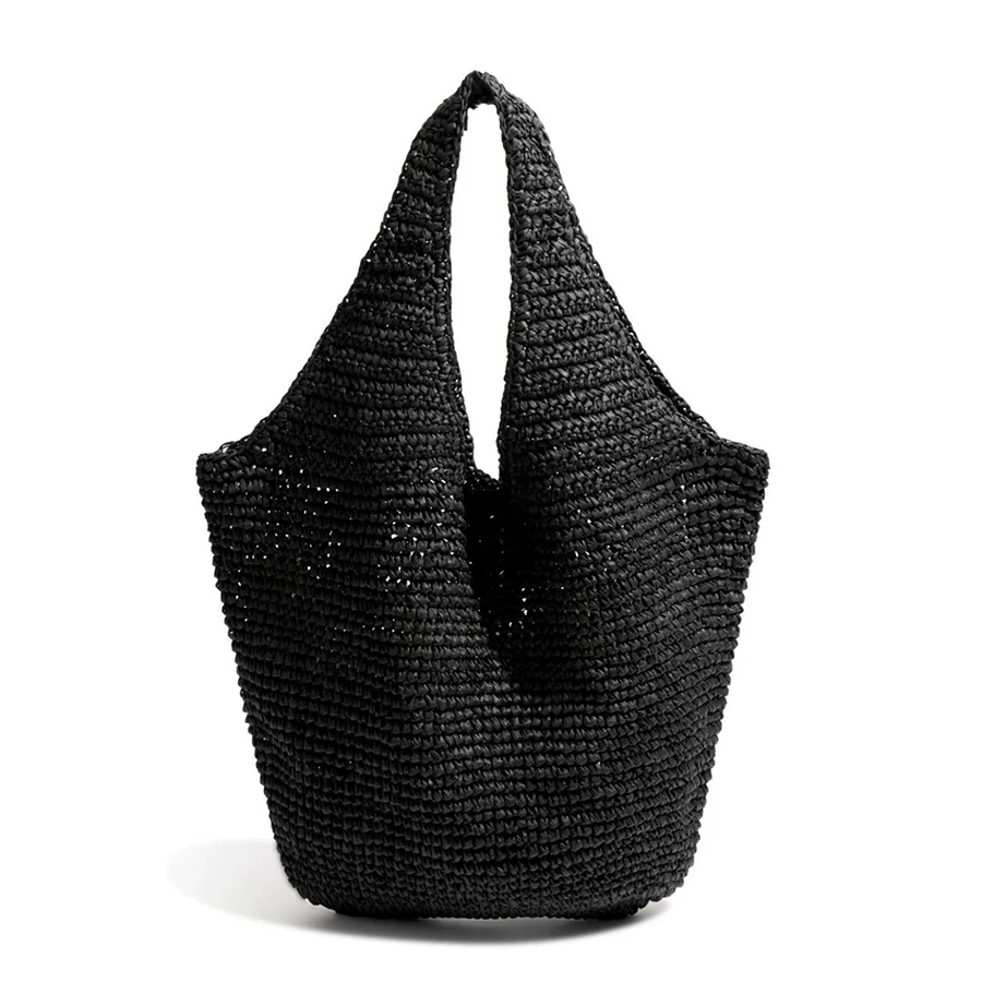Casual Hobos Large Capacity Straw Women Shoulder Bags Designer Paper Weave Handbags Simple Handmade Summer Beach Big Tote Bag