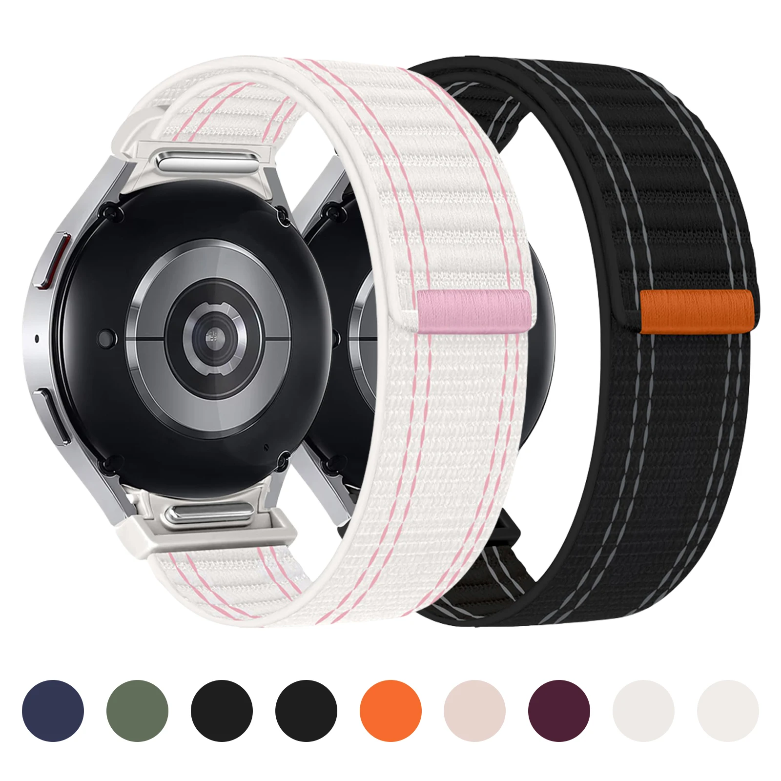 Keine Lücken geflochtenes Band für Samsung Galaxy Watch 7 6 4 Classic/5 Pro/44 40 mm 47 mm 43 mm 45 mm 46 Nylonarmband Galaxy Watch 6 Armband