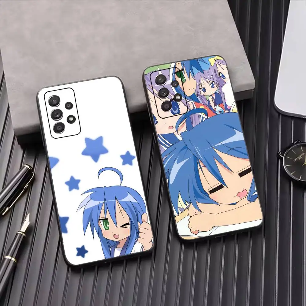 Lucky Star Lovely Anime Cute Phone Case For Samsung S25,S24,S21,S22,S23,S30,Ultra,S20,Plus,Fe,Lite,Note,10,Black Cover