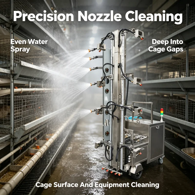 Multi Function Chicken Cage Cleaning Robot For Livestock Poultry House Sanitation Capable Of Washing Cage Frames Floors