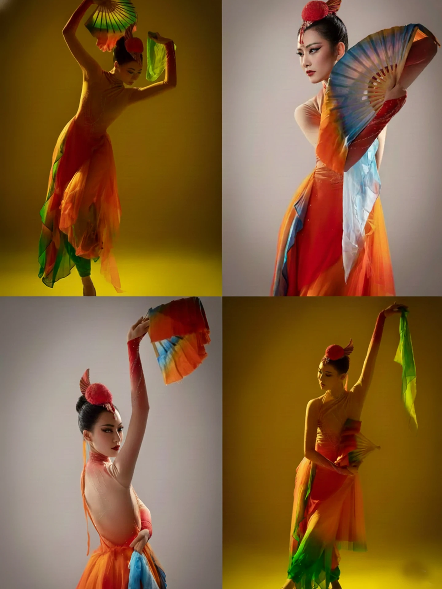 

Classical Dance Performance Costume Women's Adult Flower Drum Light Fi Lea Fan Dance Gaozhou Yangge Art Exam Opera Danc...