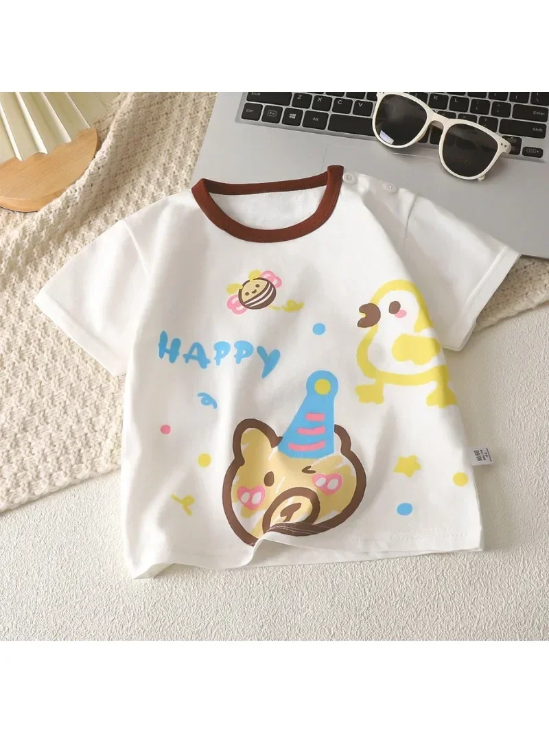 Children's short-sleeved t-shirt cotton new summer baby clothes boys girls tops cotton boys children's clothing， baby clothes