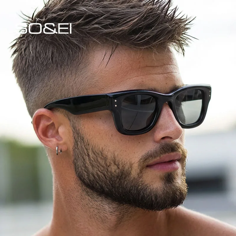 SO&EI New Rivets Cat Eye Women Gradient Sunglasses Shades UV400 Fashion Orange Blue Men Trending Sun Glasses