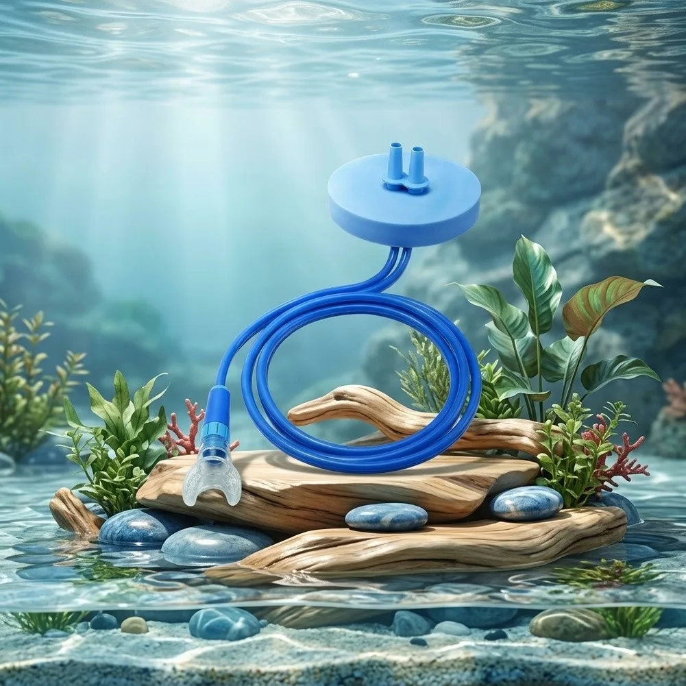 Underwater Snorkel with Dual Head Adjuster for Single or Dual Breathing Options Flexible Airflow Leak Structure