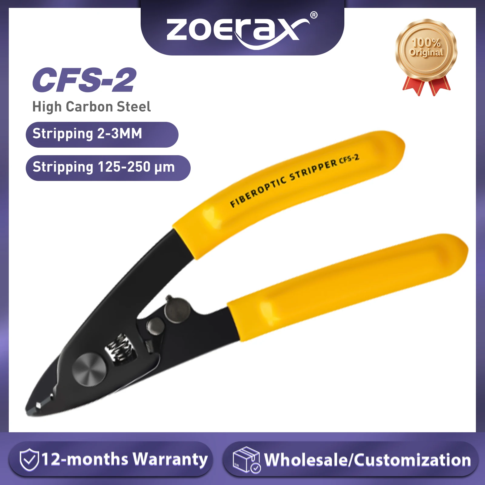 ZoeRax CFS-2 سلسلة ثقب مزدوج ألياف متجرد دقيقة كماشة أداة تجريد الألياف الفعالة كماشة صيانة FTTH