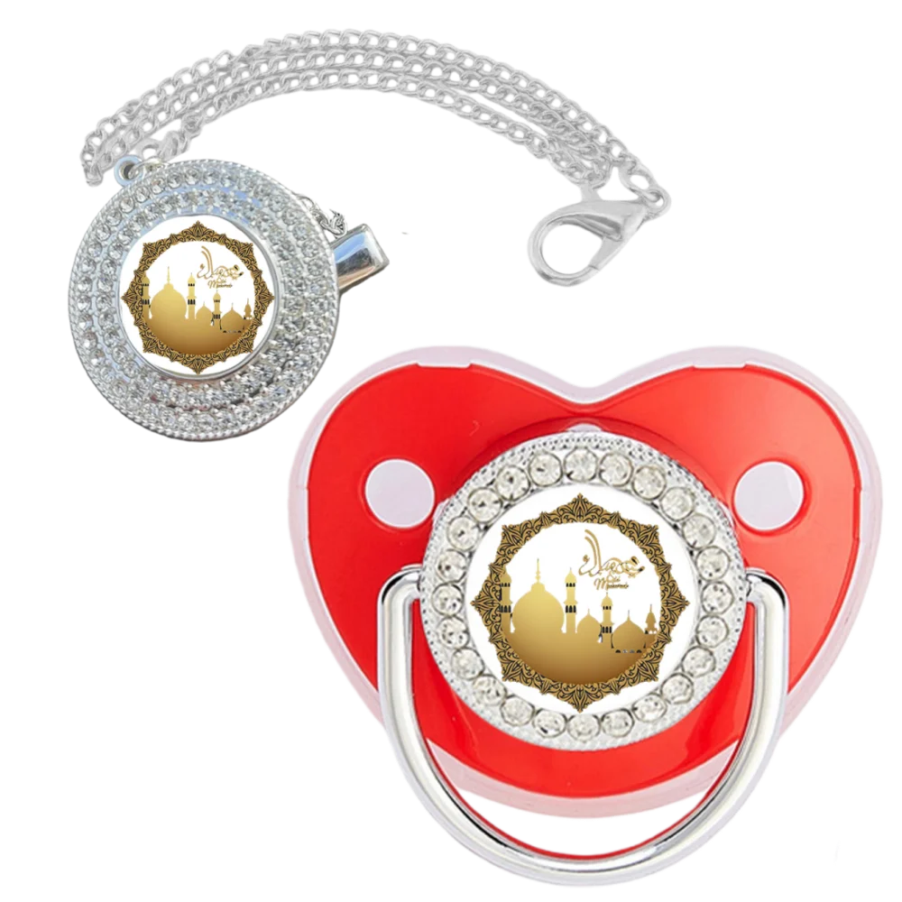 Muslin Pattern Silicone Newborn Pacifier Holder Clip Soother Calm Comfort Teething Chew Mouthing Gift