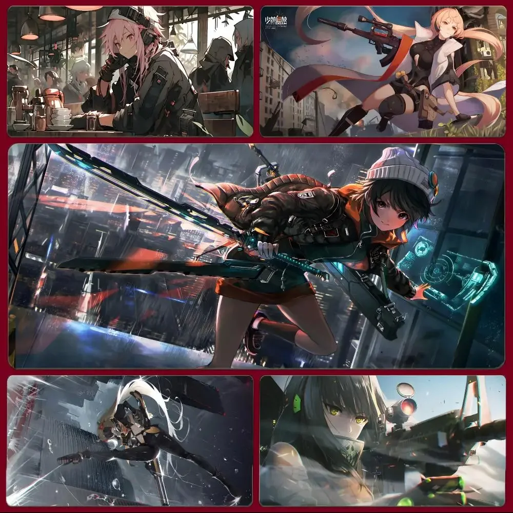 Game Tactical Girls' Frontline Mouse Pad Large Gaming Mousepad with Stitched Edges Thickened Desk Mat PC
