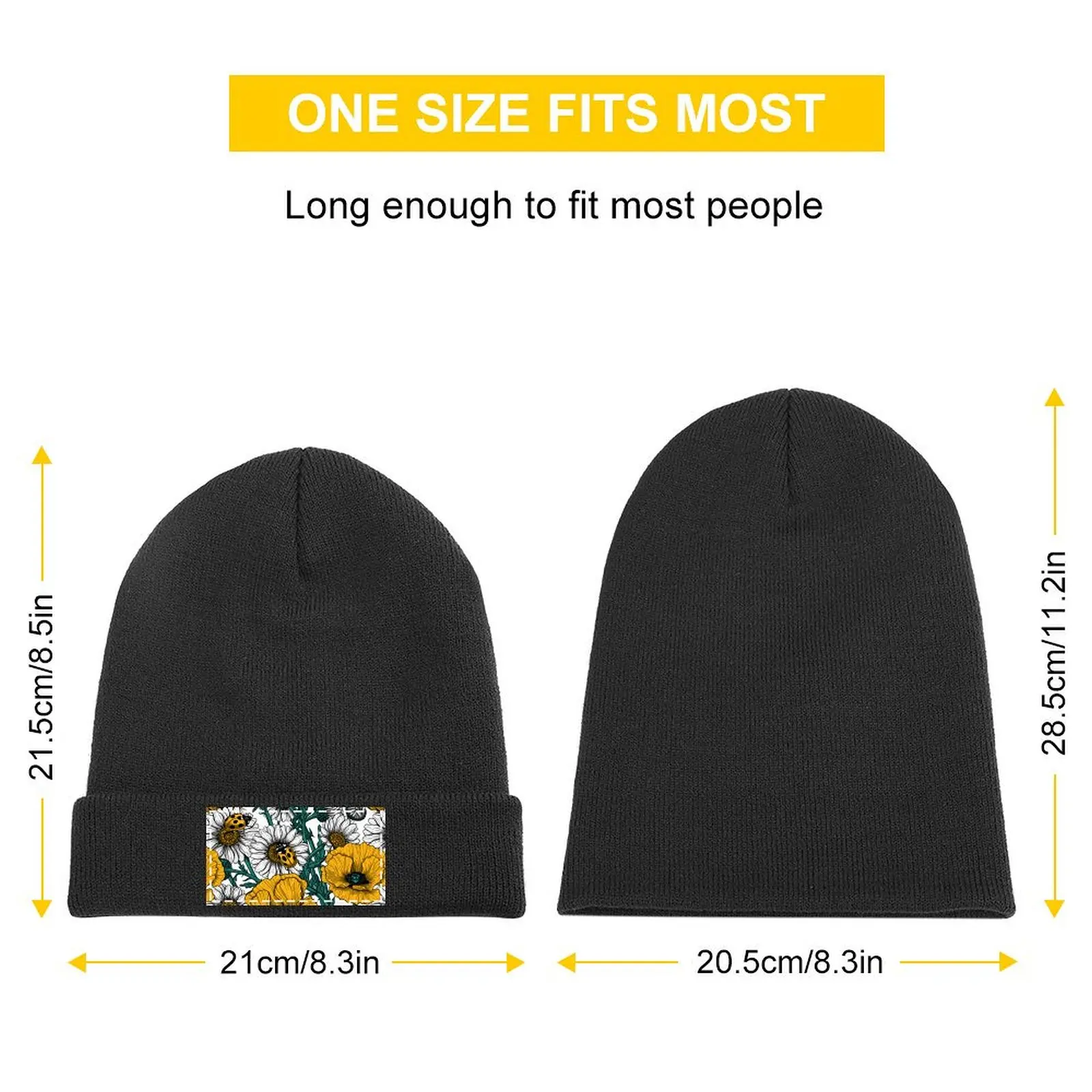 The meadow in yellow Knitted Cap Sun Hat For Children Snapback Cap Golf Mens Hats Women's