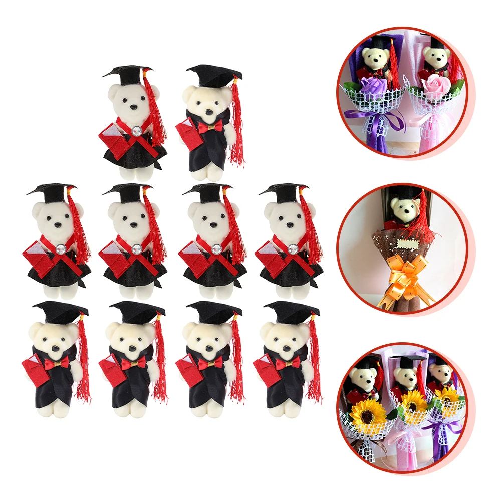 

10 Pcs Graduation Adorable Mini Graduate Bear Bear DIY Bouquet Material Toy Decoration Foam Stuffed Lightweight Storage
