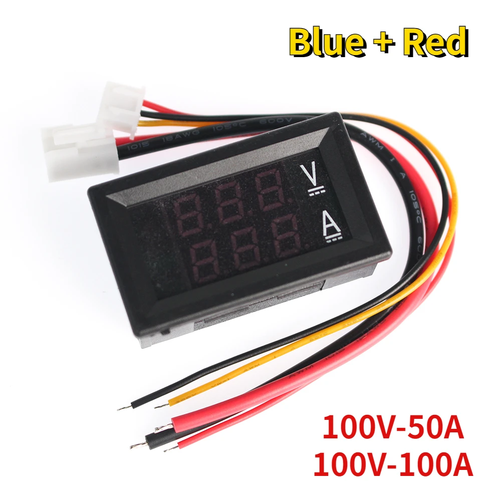 

1PCS Digital Voltmeter DC 100V 50A 100A Voltmeter Ammeter Blue + Red LED Amp Dual Digital Volt Meter