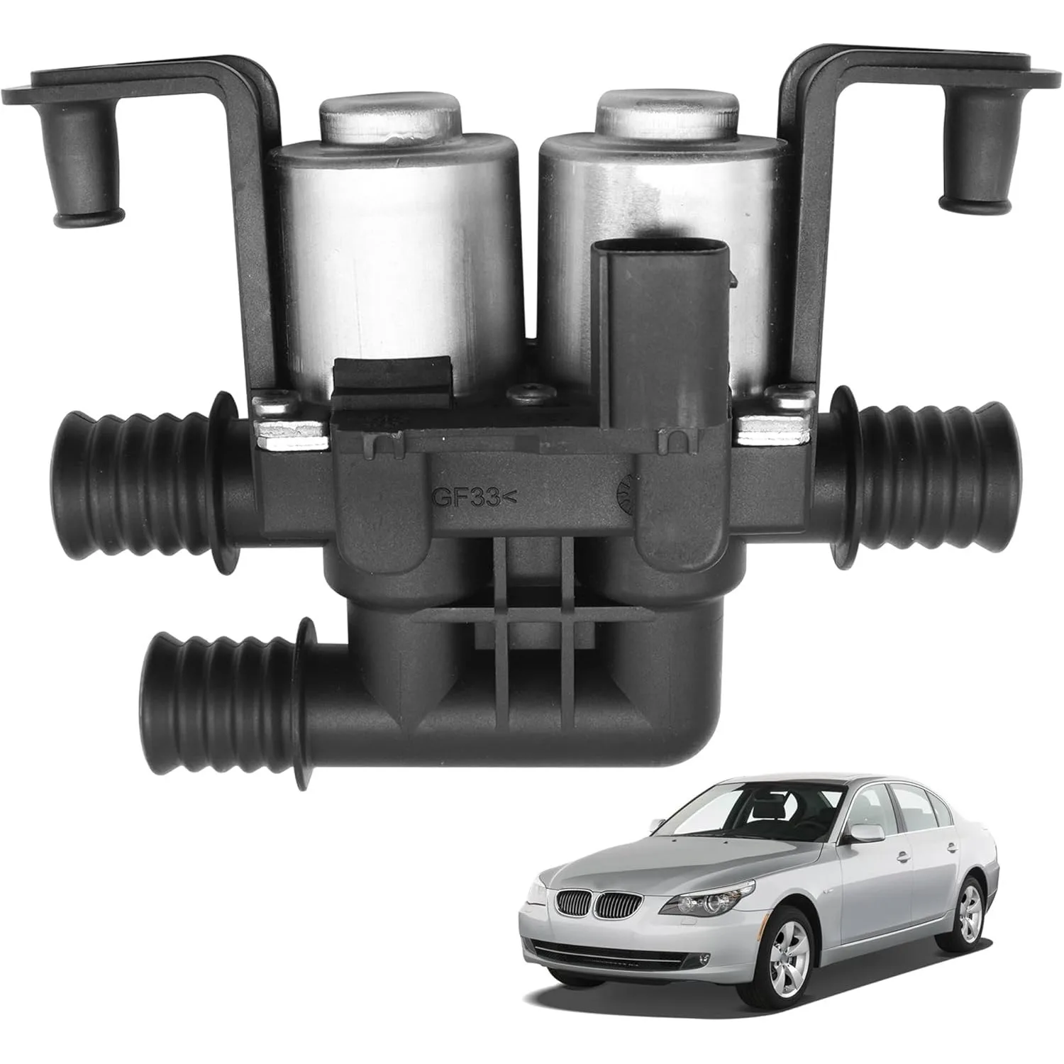 64116906652 3-Way HVAC Heater Control Valve for BMW E60 535i E61 E63 E64 E65 E66 E53 525i 528i 530i 550i 645Ci 64128374995