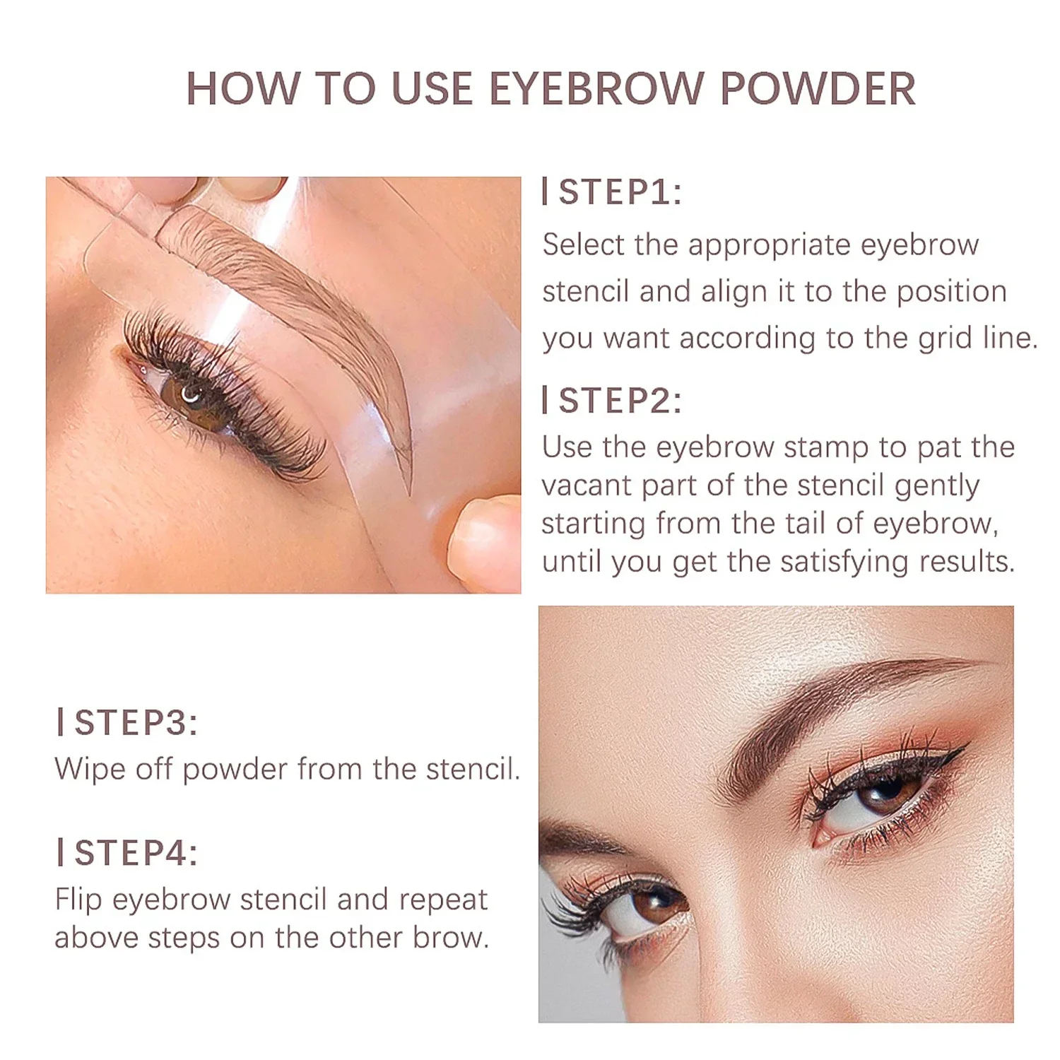 ชุดลายฉลุแสตมป์คิ้ว - 1 ชิ้น Eye Brow Stamp Shaping Kit ยาวนานกันน้ํา, แต่งหน้าคิ้วรูปร่างคิ้ว 10 ชิ้น