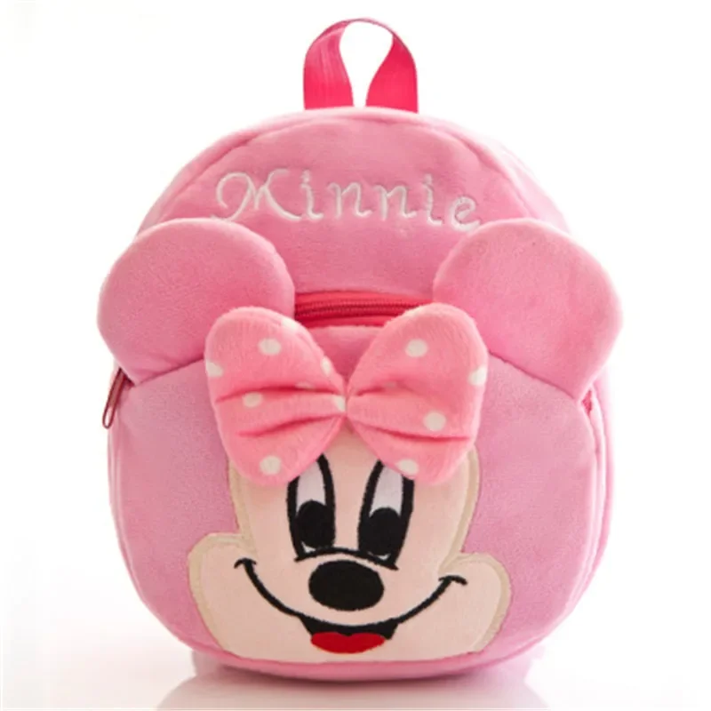 Zaino in peluche Disney Topolino Carino Minnie Winnie The Pooh Stitch Borsa da scuola per bambini Peluche Kawaii Regalo di compleanno per bambini