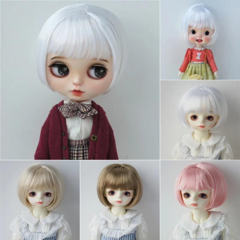 JD244 Short BOBO Cut Synthetic Mohair BJD Wig for Dolls 1/3 1/4 1/6 1/8 Various Sizes 5-10