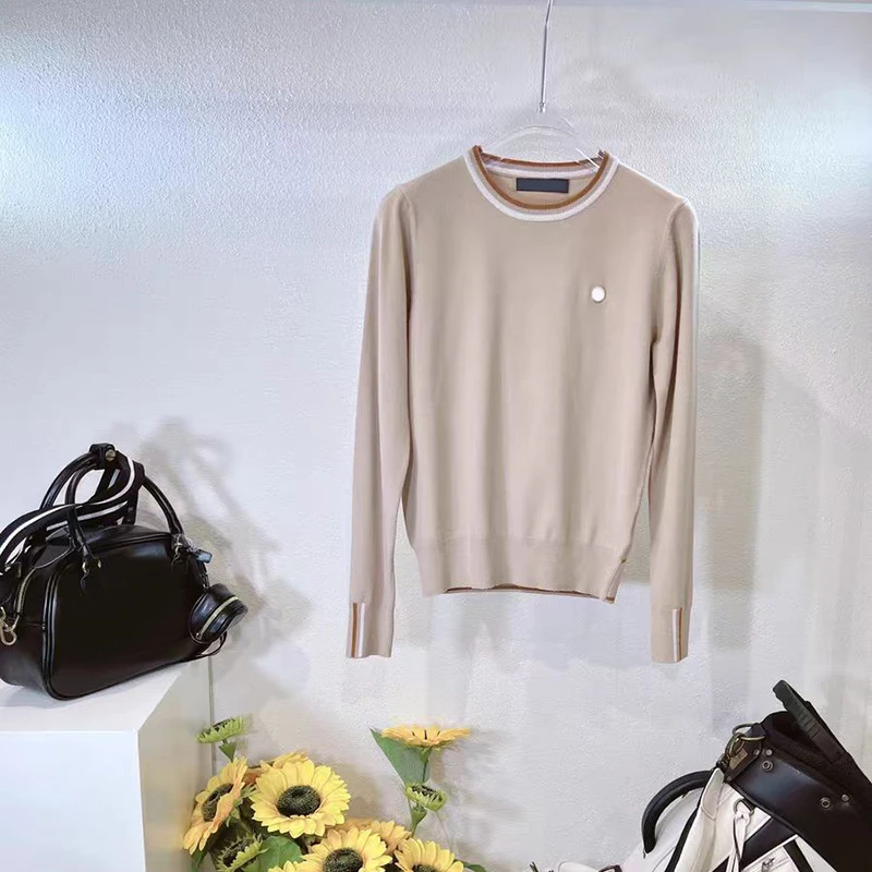 

Outdoors sports golf Knitwear Women's 2025 Early Spring Golf Clothing Long Sleeve Slim-fit Women's Thin Pullover Khaki