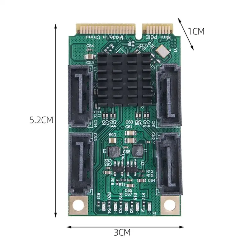 Superior-Mini PCI-E SATA 4 Port SATA III 6G Mini PCI Express Controller Card SATA3.0 Mini PCI Express SSD Adapter Card Durable