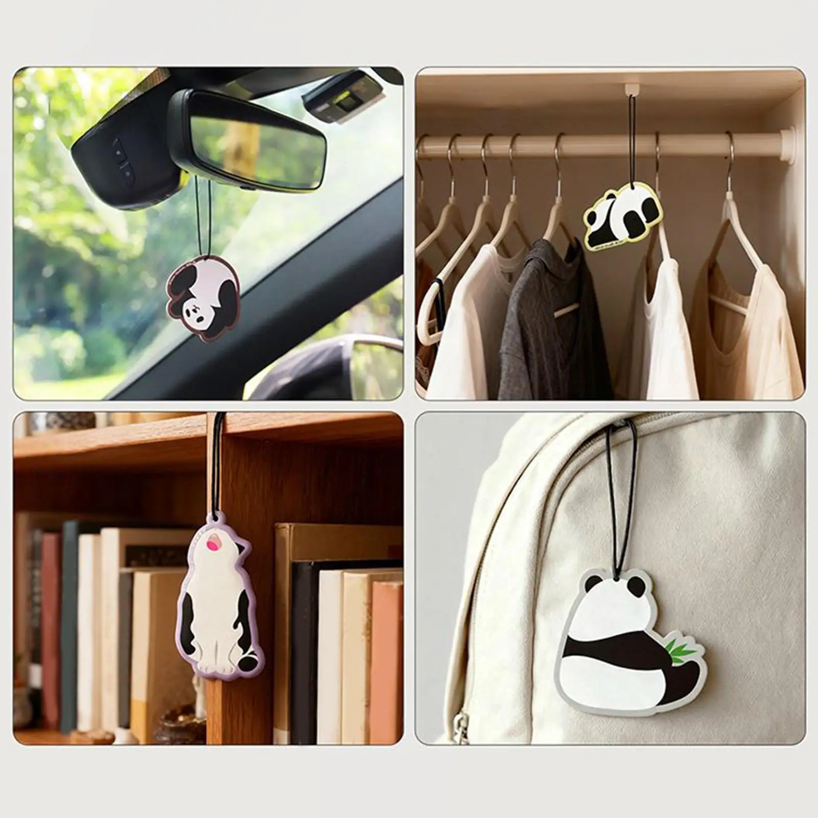 Air Freshener For Car 4 Pieces Automotive Pendant Animal Shape Long Lasting Car Refresher Tablet For Women Men Automotive Home