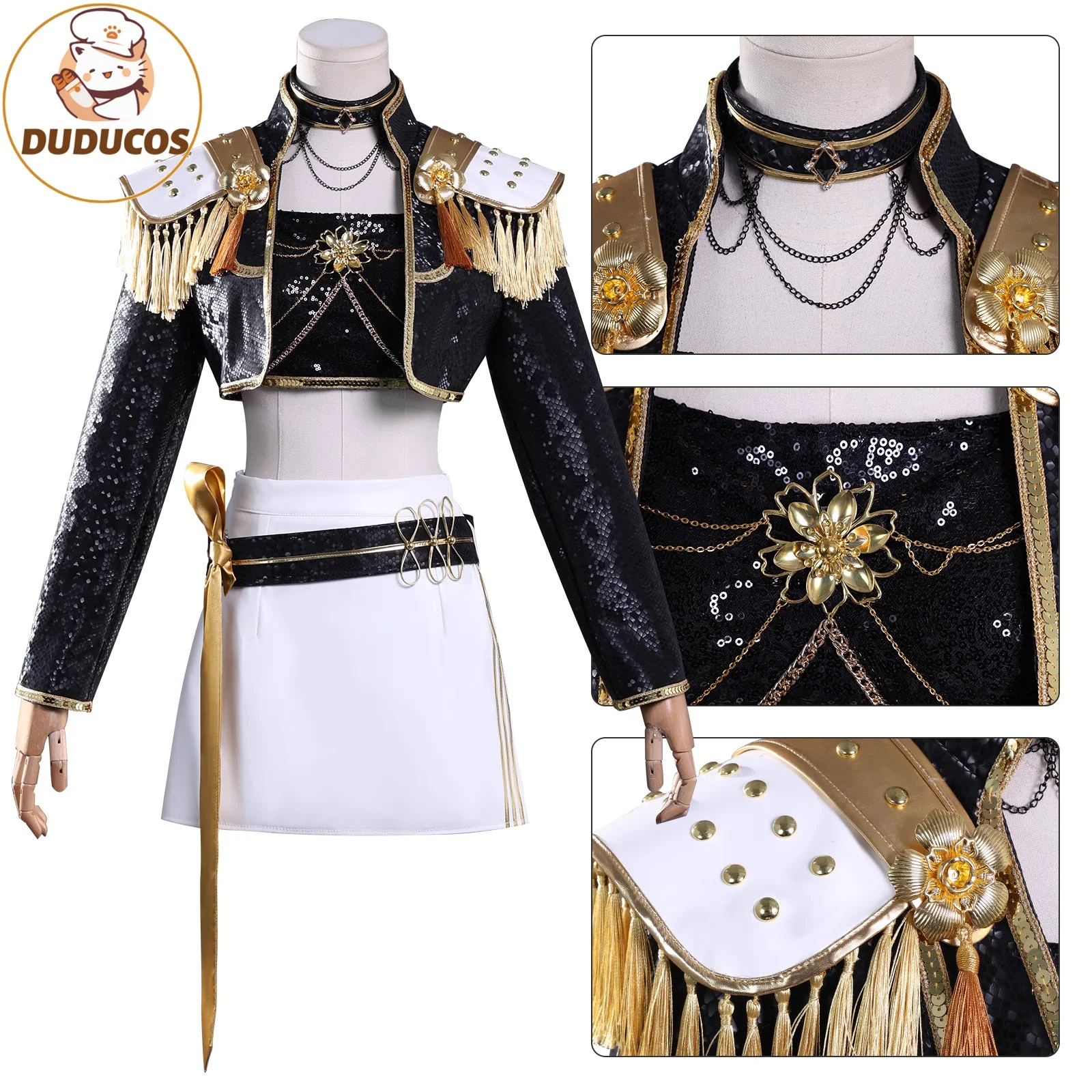 

Rumi Mira Zoey Cosplay Costume Kpop Demon Hunters【S-3XL】DUDU-R Golden Costume Huntrix Plus Size
