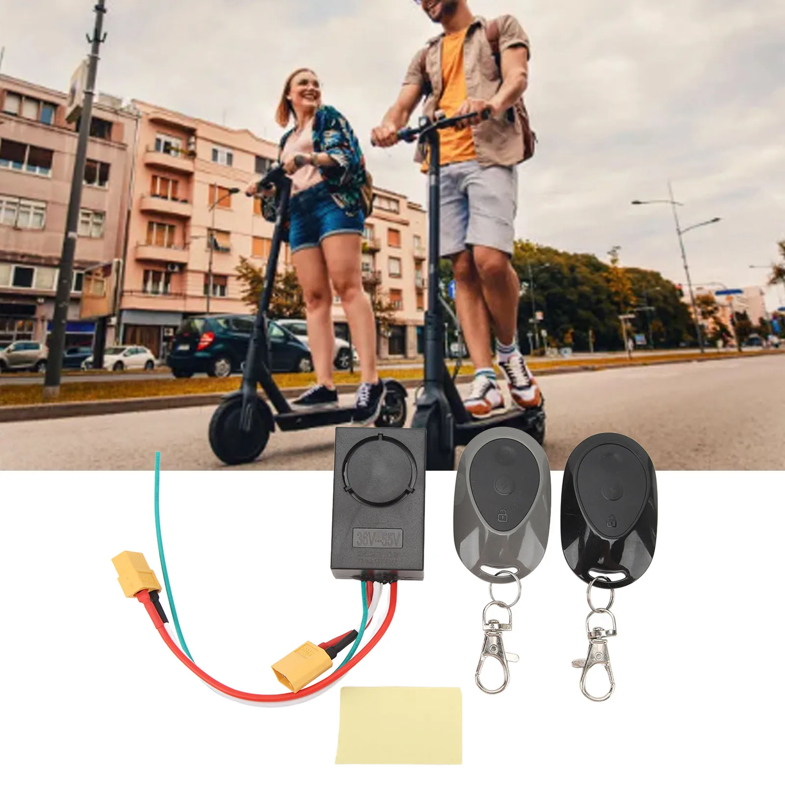 Electric Scooter Alarm, Anti-Theft Alarm for MAX G30, 115dB High Volume Alarm with 2 Remote Controls for 36‑55V XT60 Interface